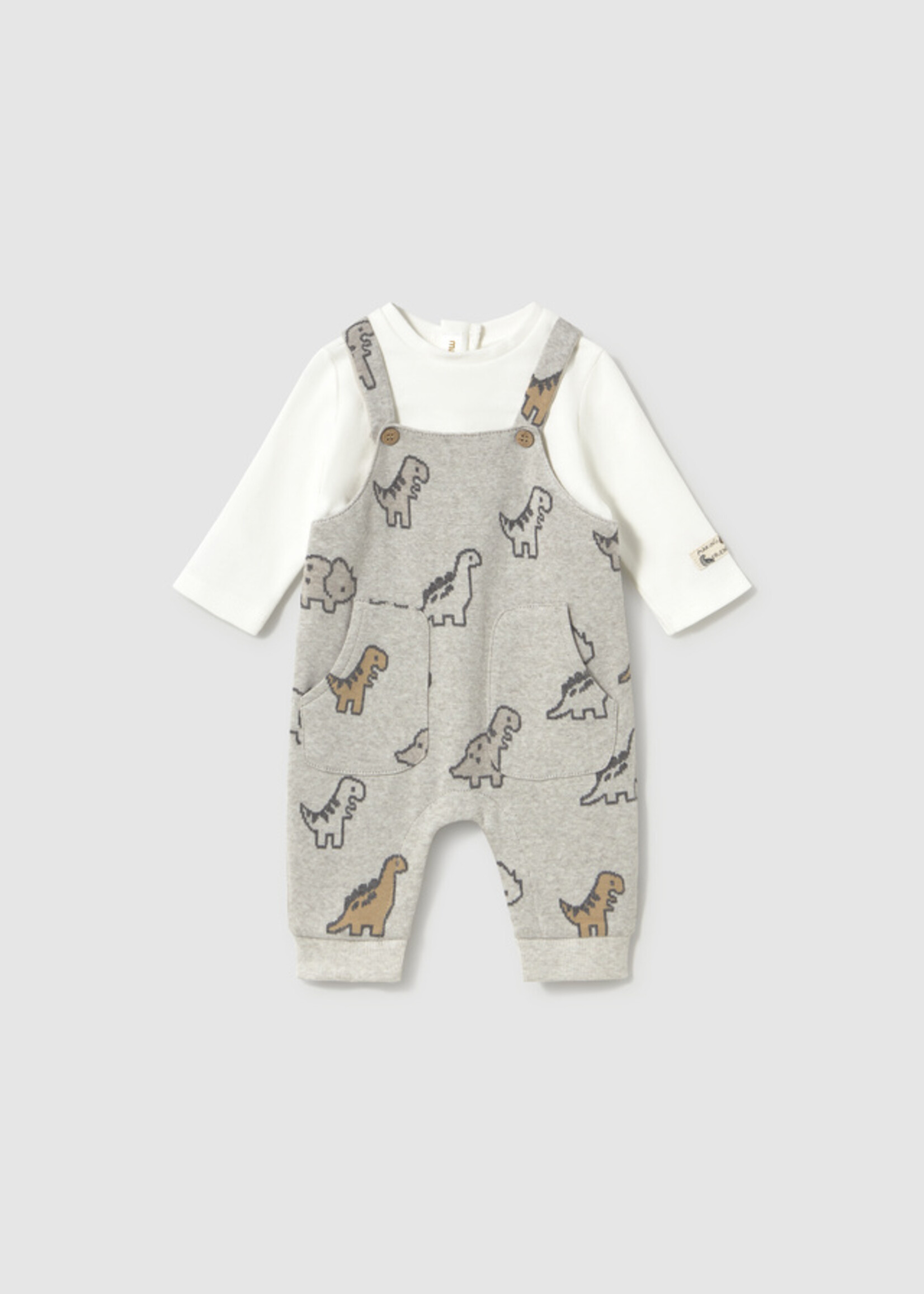 Mayoral Overall Dino Print Set