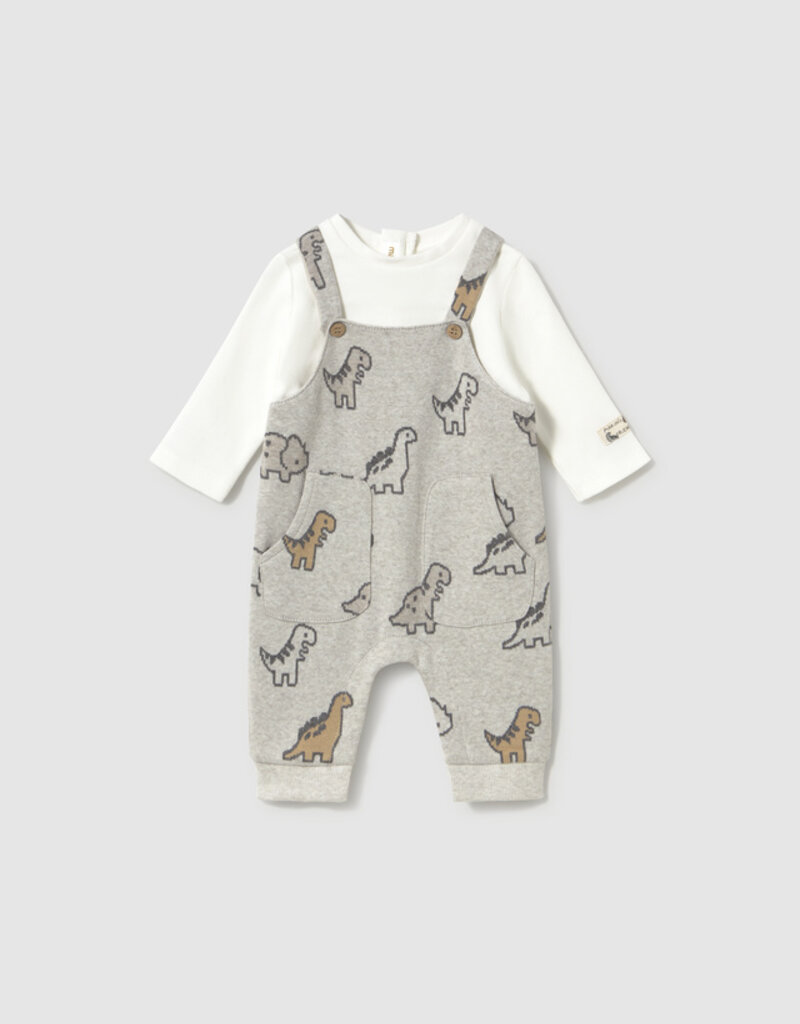 Mayoral Overall Dino Print Set