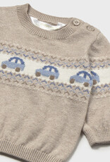 Mayoral Mocha Sweater w/Car Print