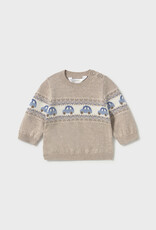 Mayoral Mocha Sweater w/Car Print