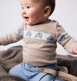 Mayoral Mocha Sweater w/Car Print