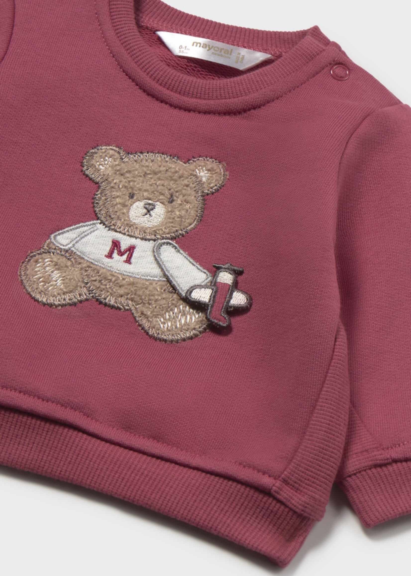 Mayoral Boys Pullover w/Bear Applique Plum
