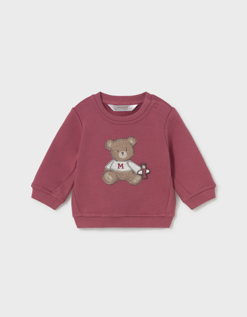 Mayoral Boys Pullover w/Bear Applique Plum