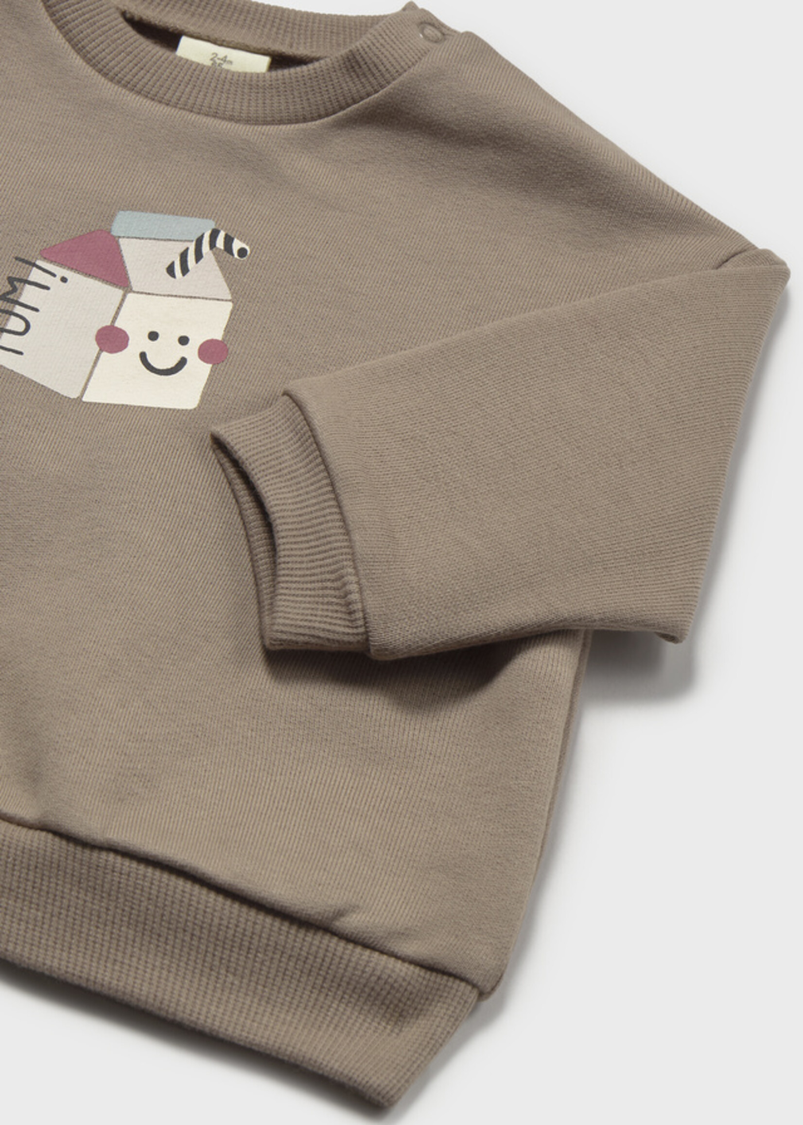 Mayoral Boys Milk Print Pullover Mocha