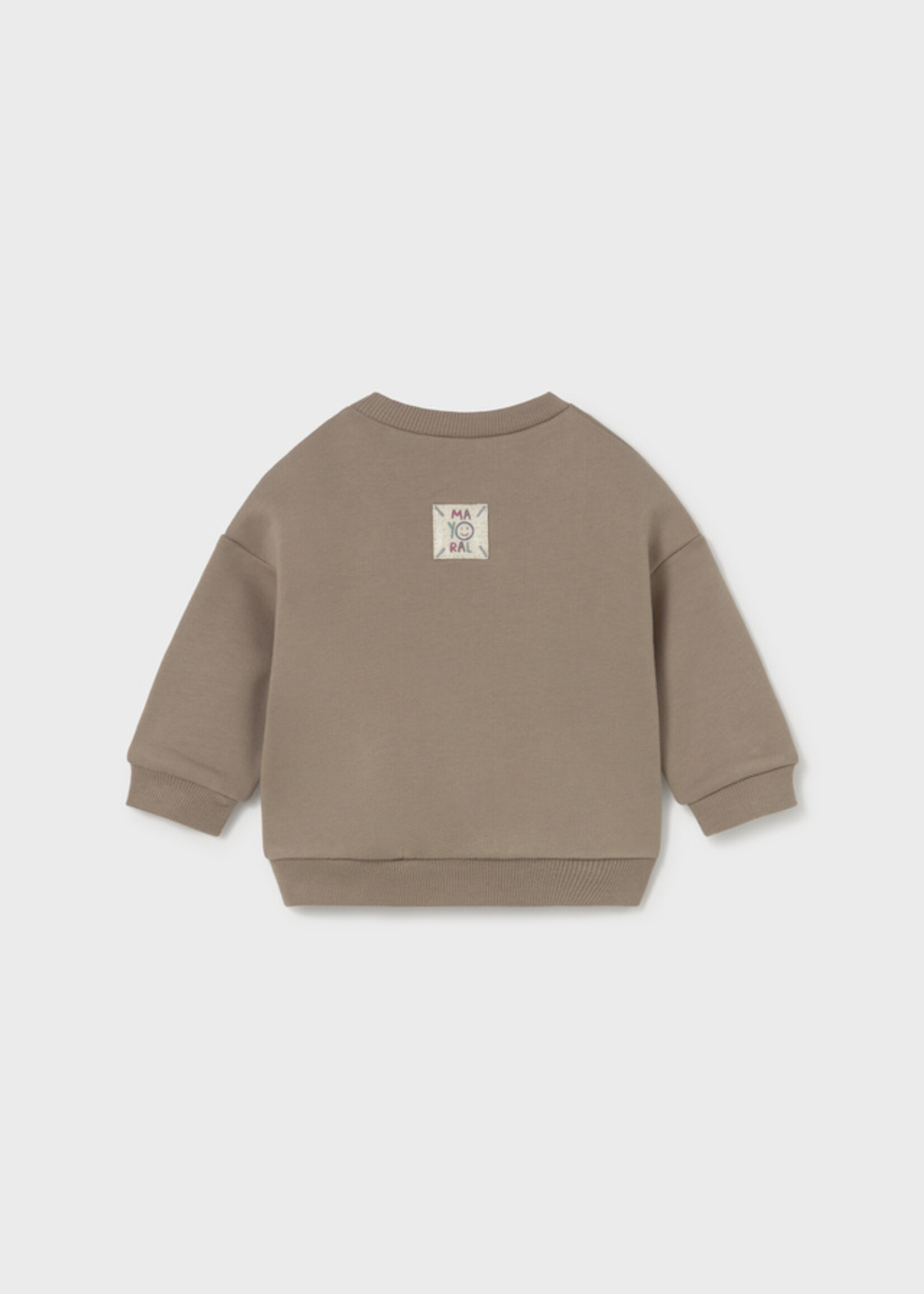 Mayoral Boys Milk Print Pullover Mocha