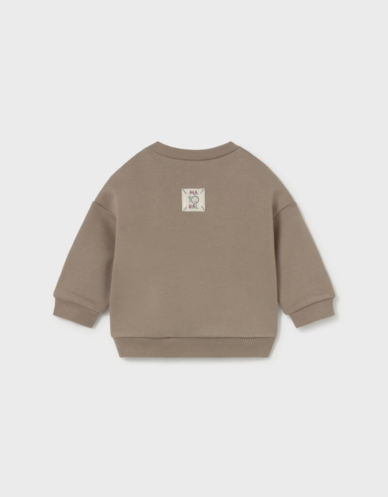 Mayoral Boys Milk Print Pullover Mocha