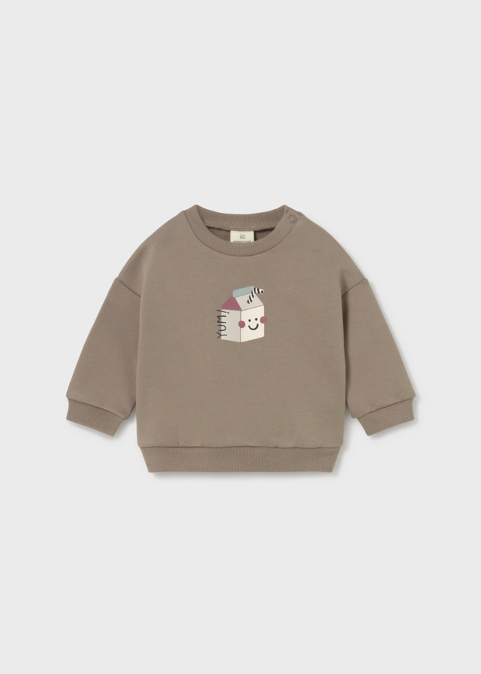 Mayoral Boys Milk Print Pullover Mocha