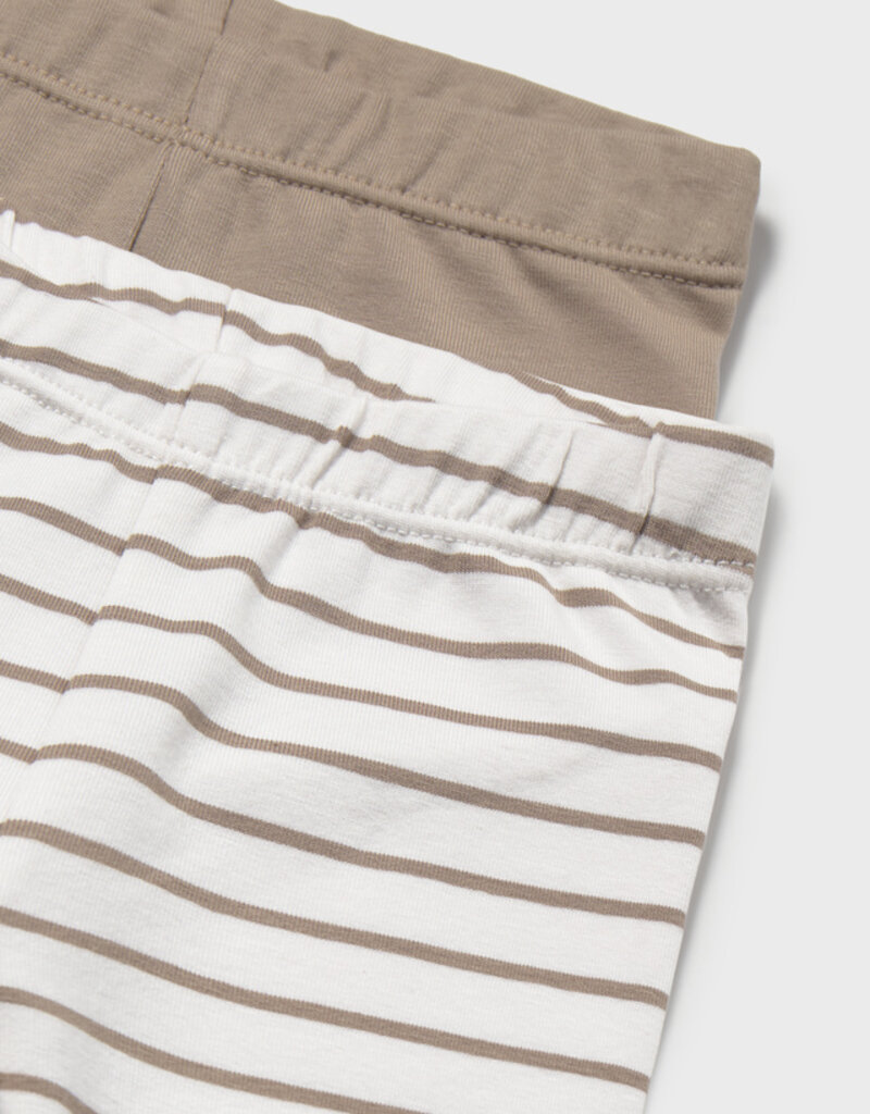 Mayoral Infant Leggings Tan White Stripe