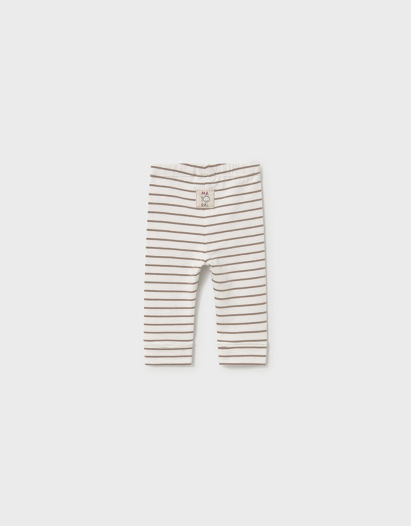Mayoral Infant Leggings Tan White Stripe