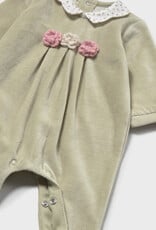 Mayoral Velour Collared Footie Bayleaf