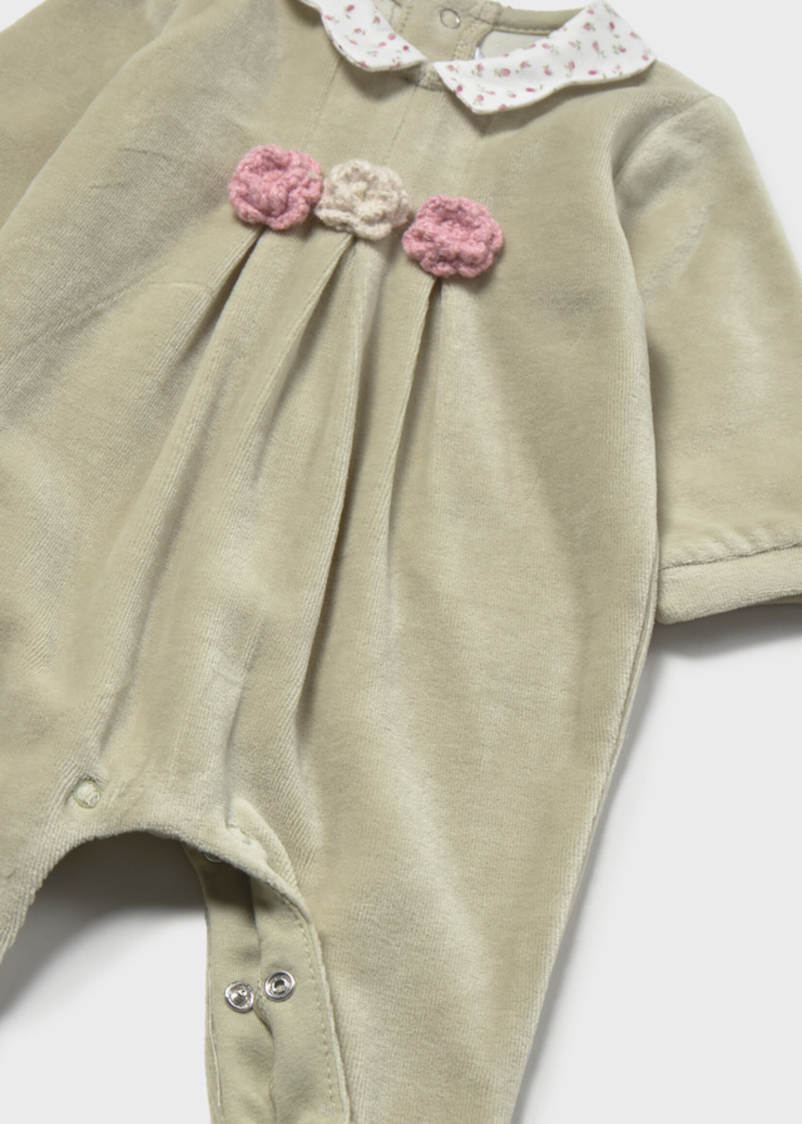 Mayoral Velour Collared Footie Bayleaf