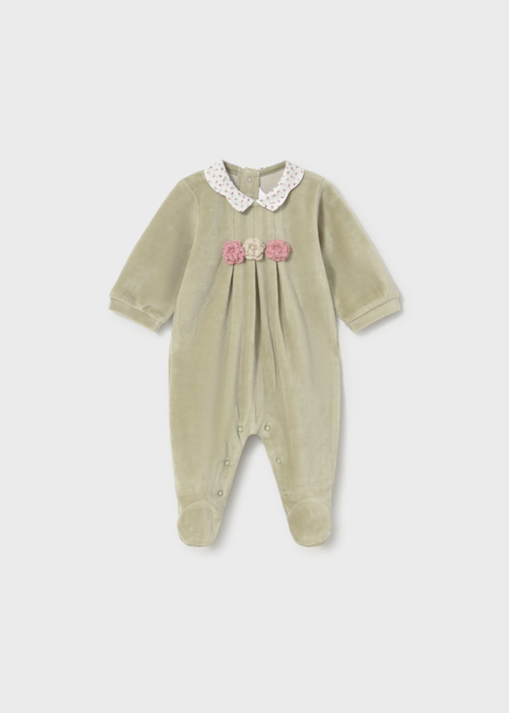 Mayoral Velour Collared Footie Bayleaf