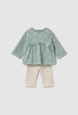 Mayoral Pastel Top w/Tan Leggings Set