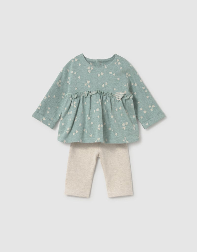 Mayoral Pastel Top w/Tan Leggings Set