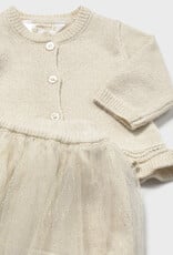 Mayoral 3 pc Tulle Knit Skirt Set Champange