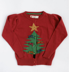 Good Apples Kids Red Christmas Tree Cardigan
