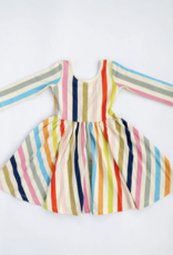 Good Apples Kids 3/4 Sleeve Twirl Dress Bright Stripes