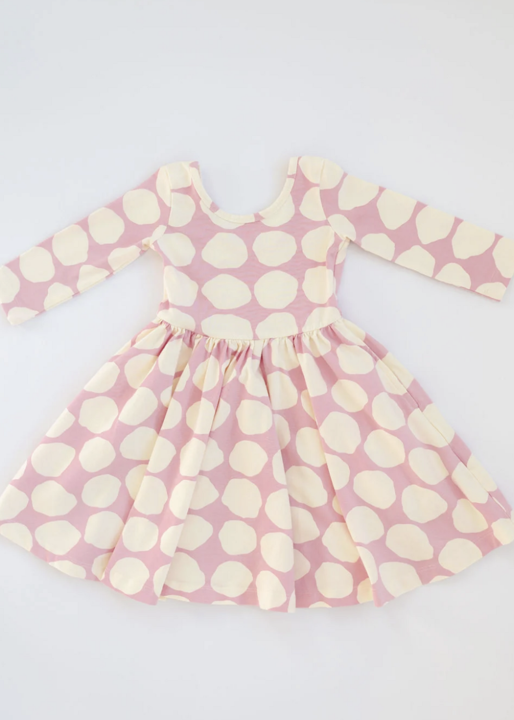 Good Apples Kids 3/4 Sleeve Twirl Dress Pink Pebble