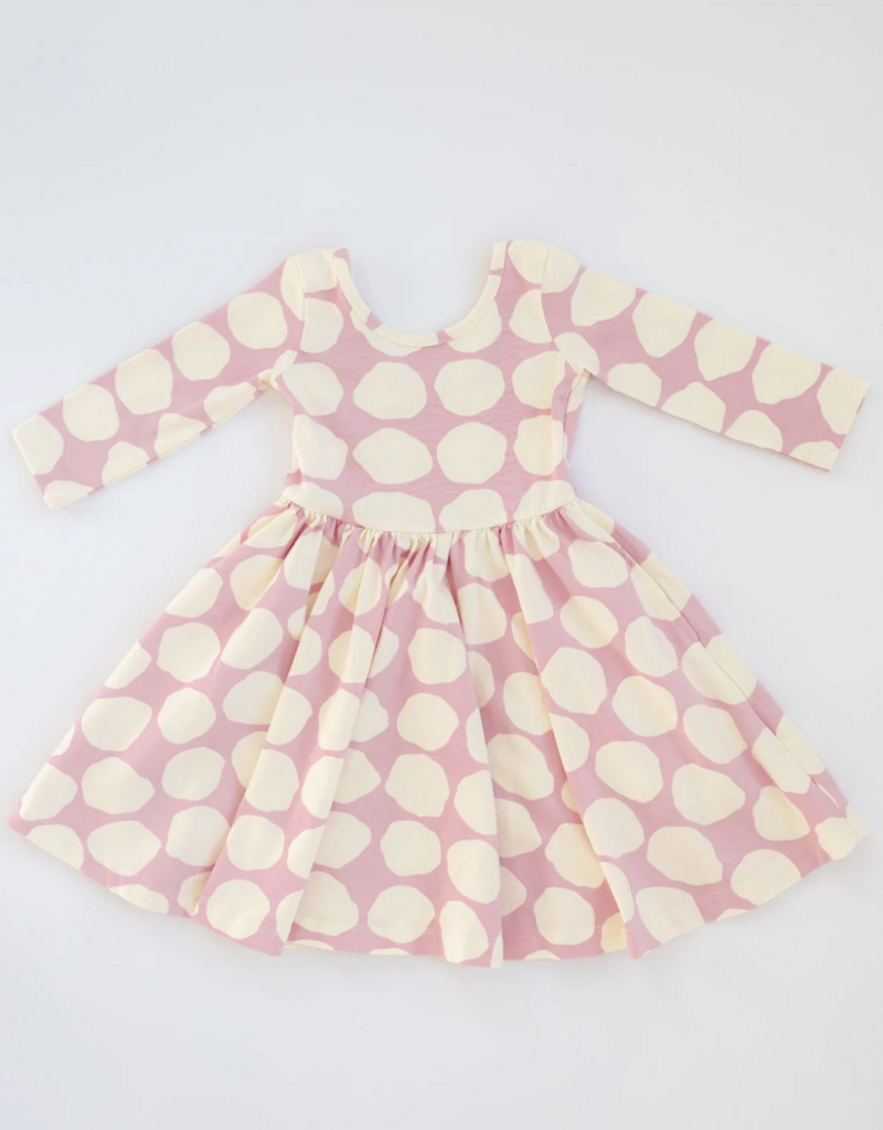 Good Apples Kids 3/4 Sleeve Twirl Dress Pink Pebble