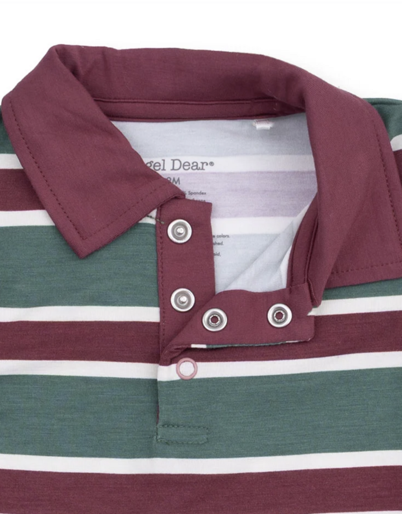 Angel Dear Rugby Stripe Green L/S Polo and Jogger