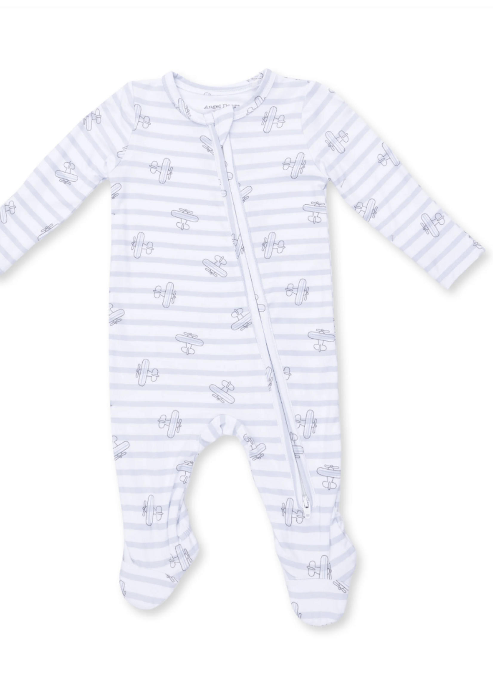Angel Dear Airplane Stripe 2 Way Zipper Footie