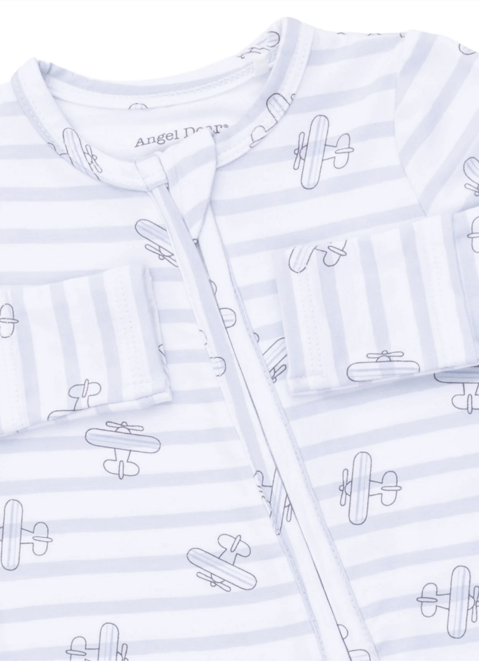 Angel Dear Airplane Stripe 2 Way Zipper Footie