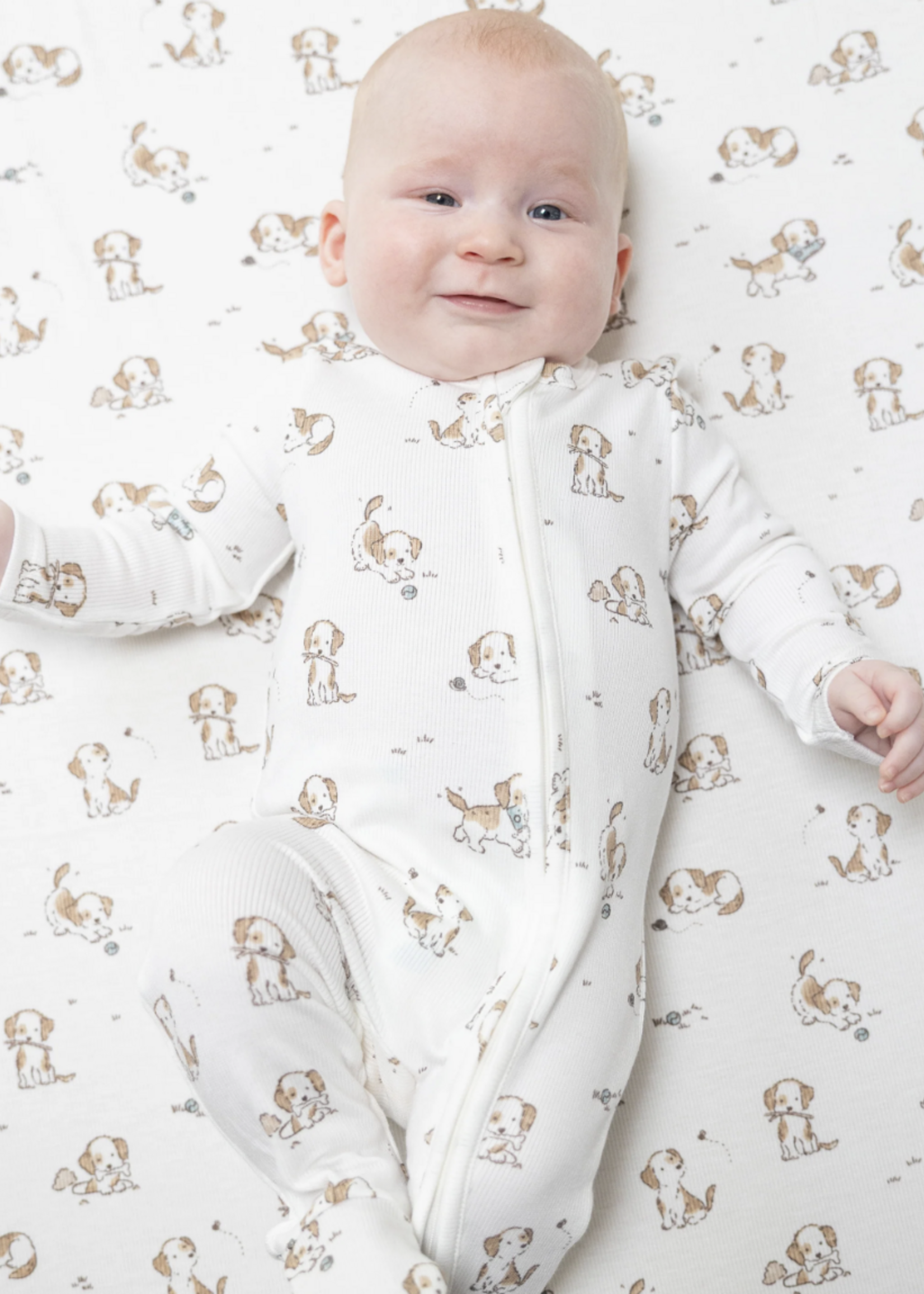 Angel Dear Explorer Puppy Blue 2 Way Zipper Footie