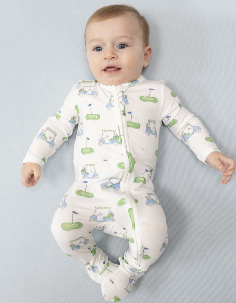 Angel Dear Golf Carts Blue 2 Way Zipper Footie