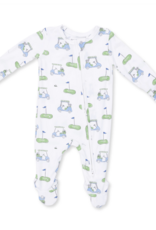 Angel Dear Golf Carts Blue 2 Way Zipper Footie