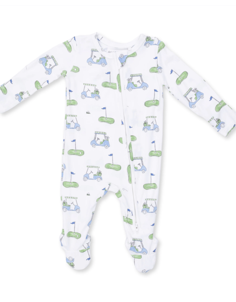 Angel Dear Golf Carts Blue 2 Way Zipper Footie