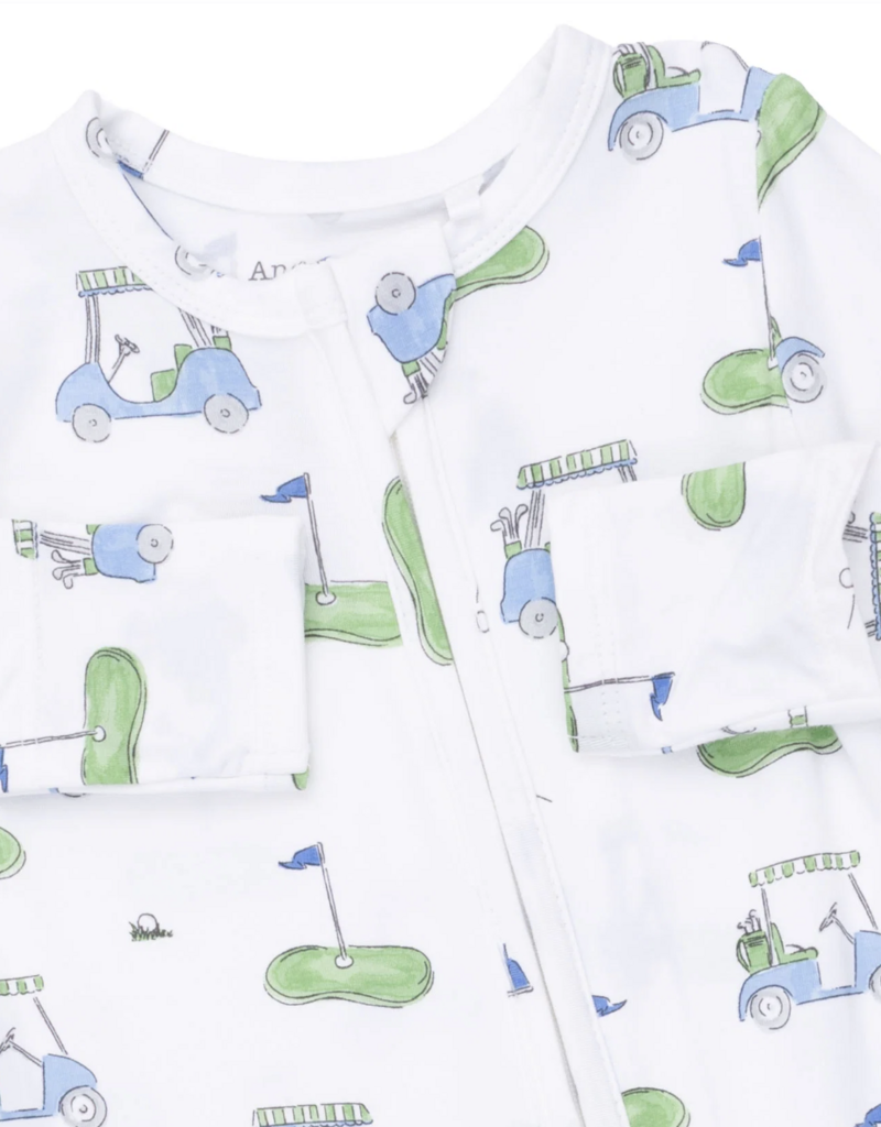 Angel Dear Golf Carts Blue 2 Way Zipper Footie