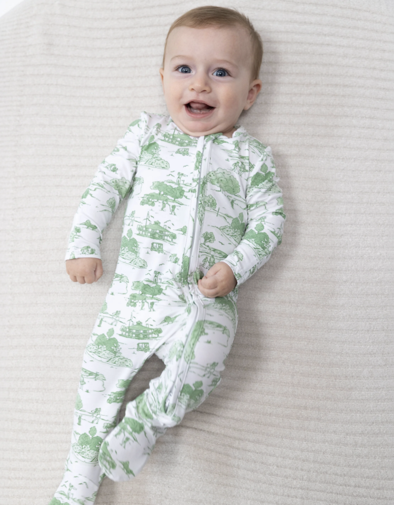 Angel Dear Golf Toile Green 2 Way Zipper Footie