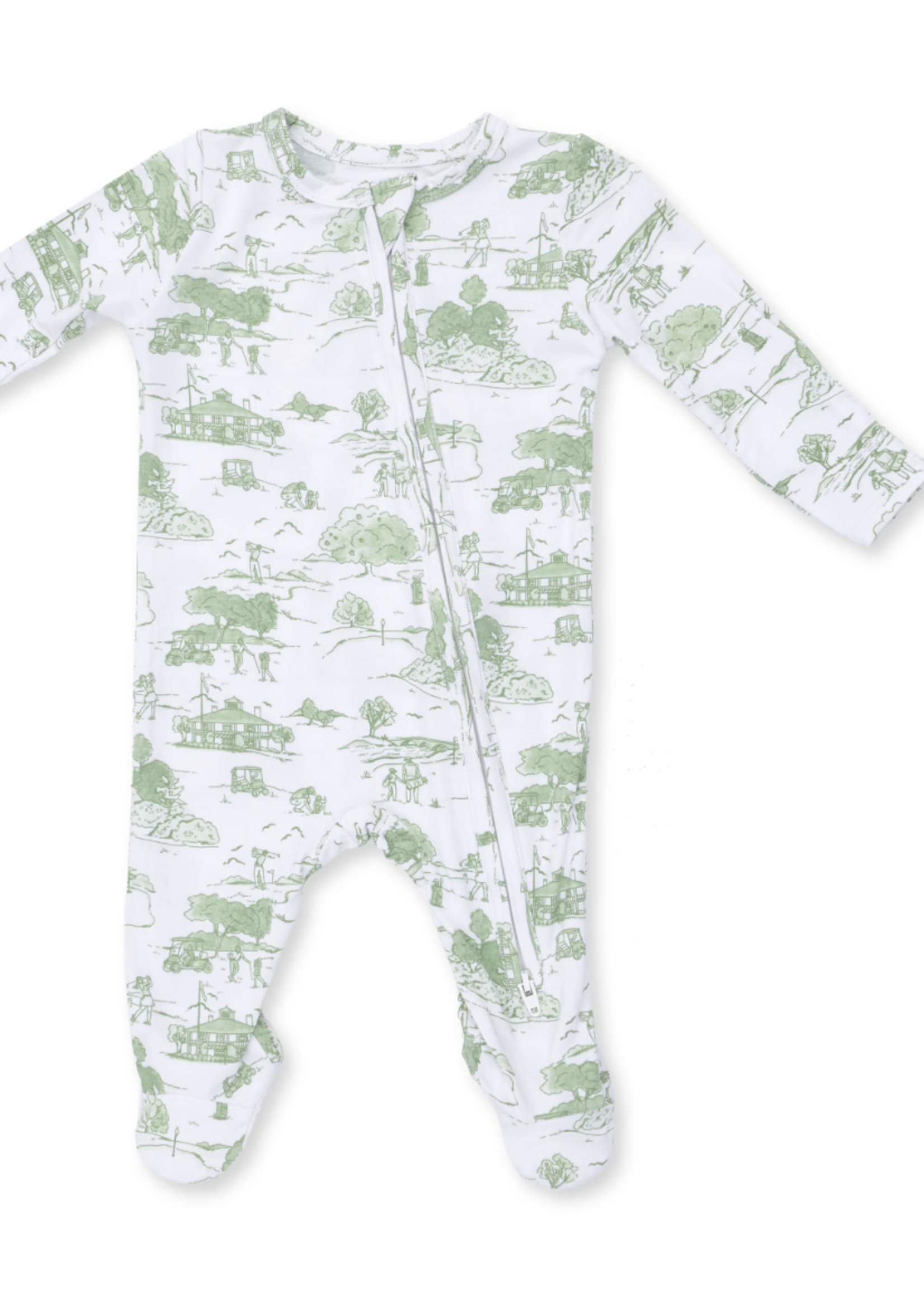 Angel Dear Golf Toile Green 2 Way Zipper Footie