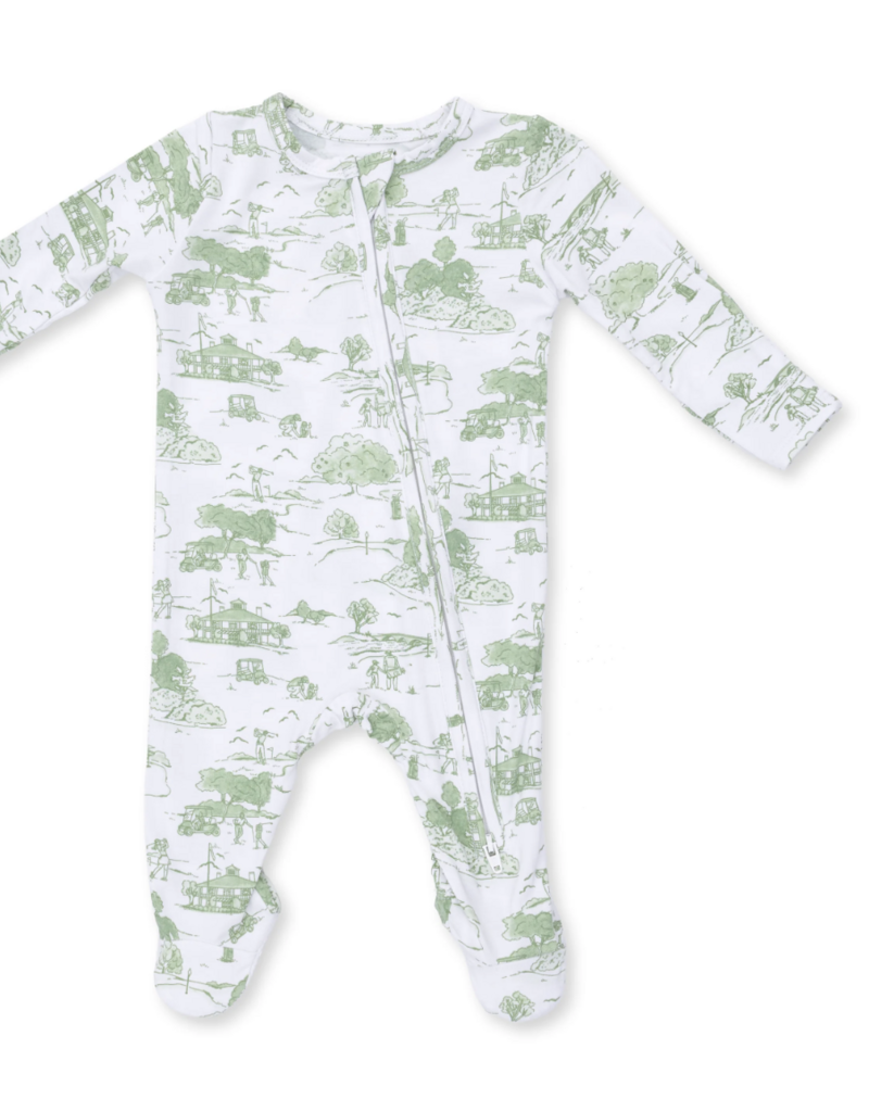 Angel Dear Golf Toile Green 2 Way Zipper Footie