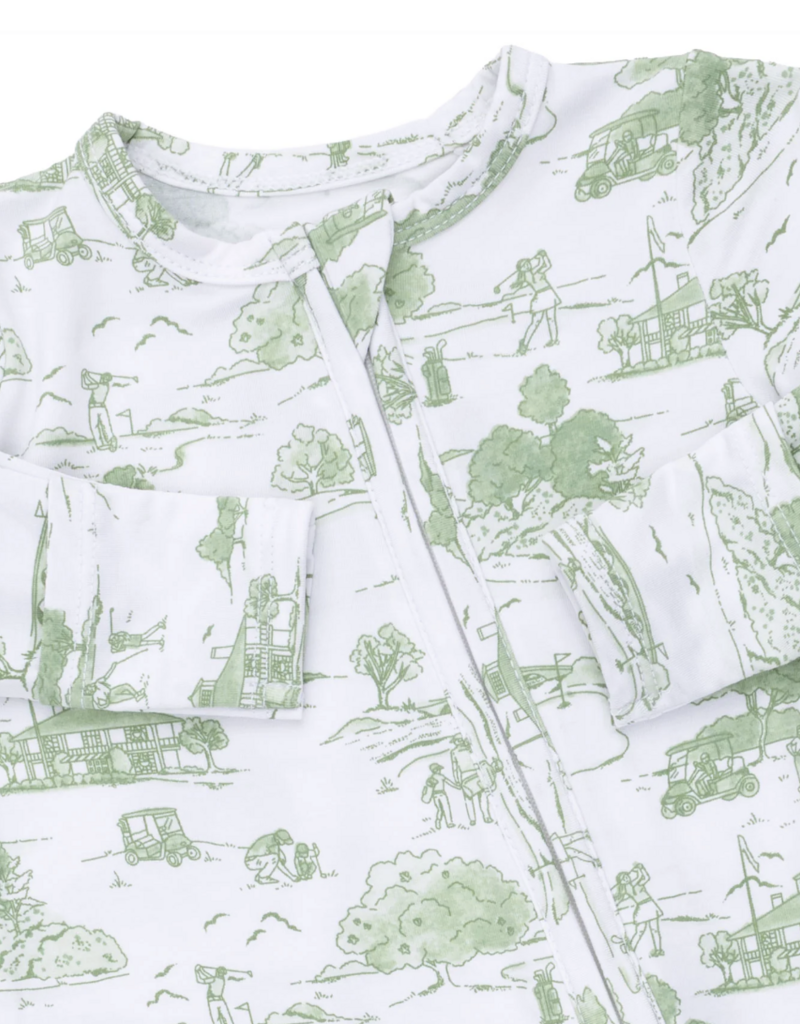 Angel Dear Golf Toile Green 2 Way Zipper Footie
