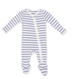 Angel Dear Vintage Stripe Blue 2 Way Zipper Footie