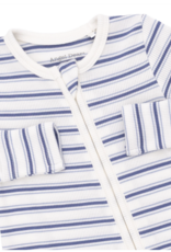 Angel Dear Vintage Stripe Blue 2 Way Zipper Footie