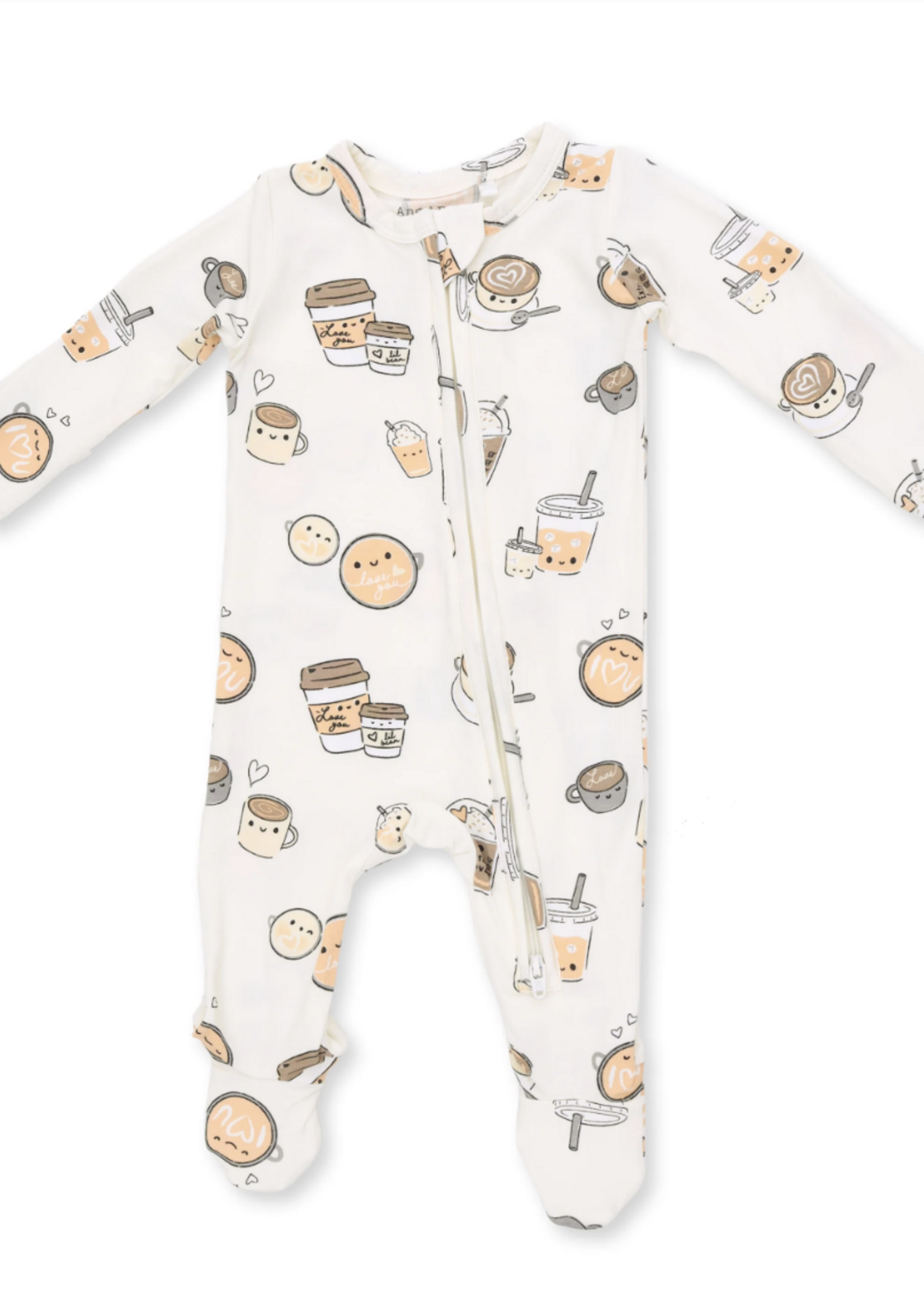 Angel Dear Love you A Latte 2 Way Zipper Footie