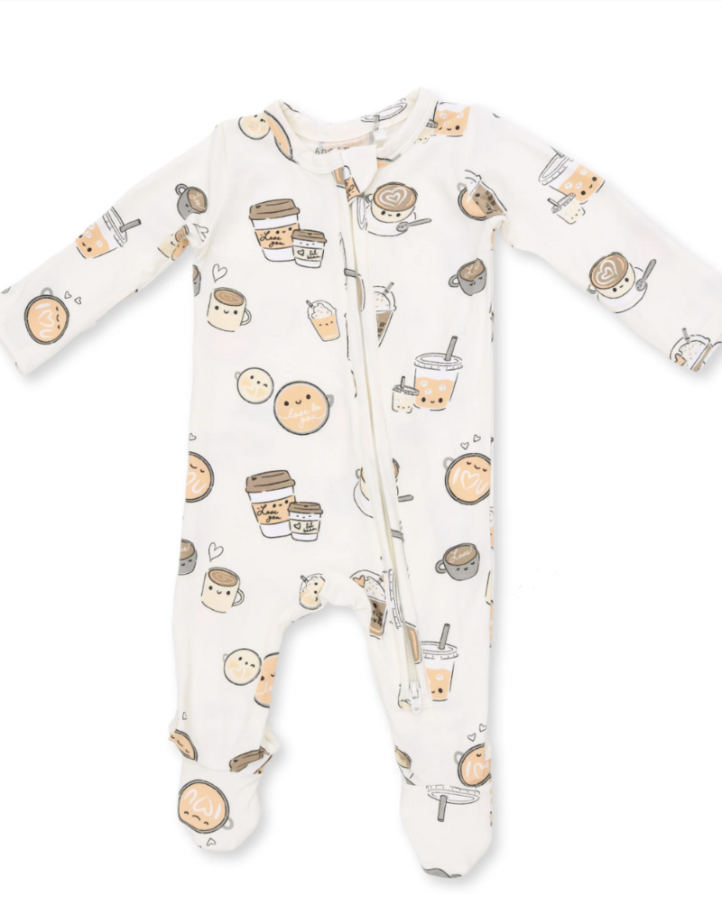 Angel Dear Love you A Latte 2 Way Zipper Footie