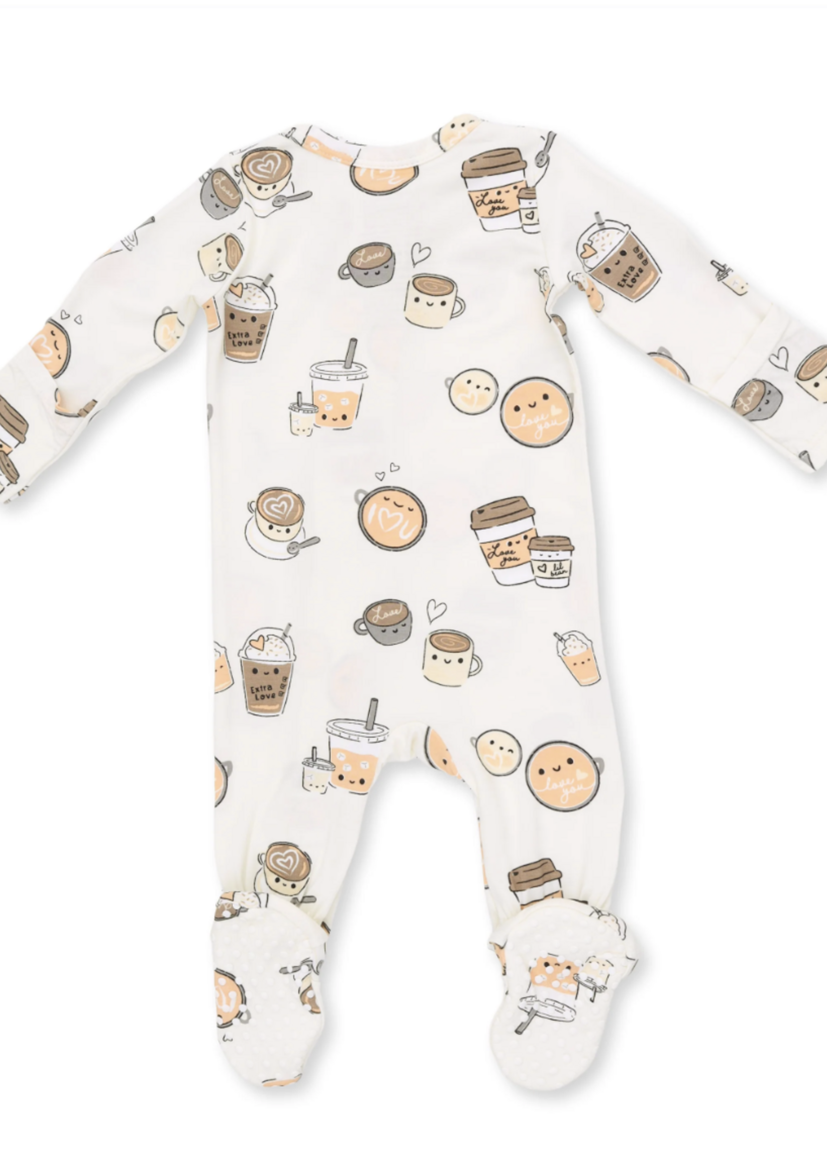 Angel Dear Love you A Latte 2 Way Zipper Footie