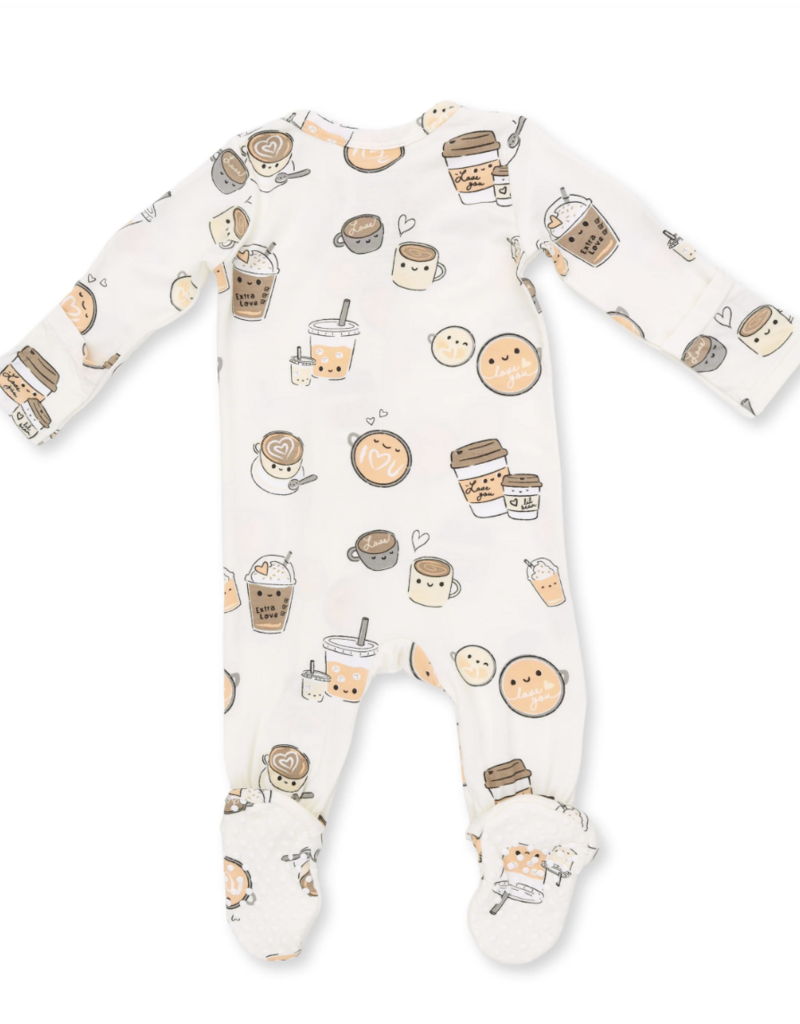 Angel Dear Love you A Latte 2 Way Zipper Footie