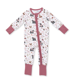 Angel Dear Southern Woodland Animals Pink Convertible Romper
