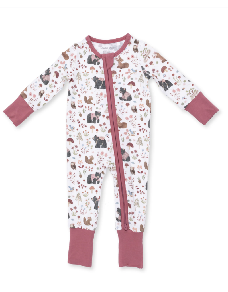 Angel Dear Southern Woodland Animals Pink Convertible Romper