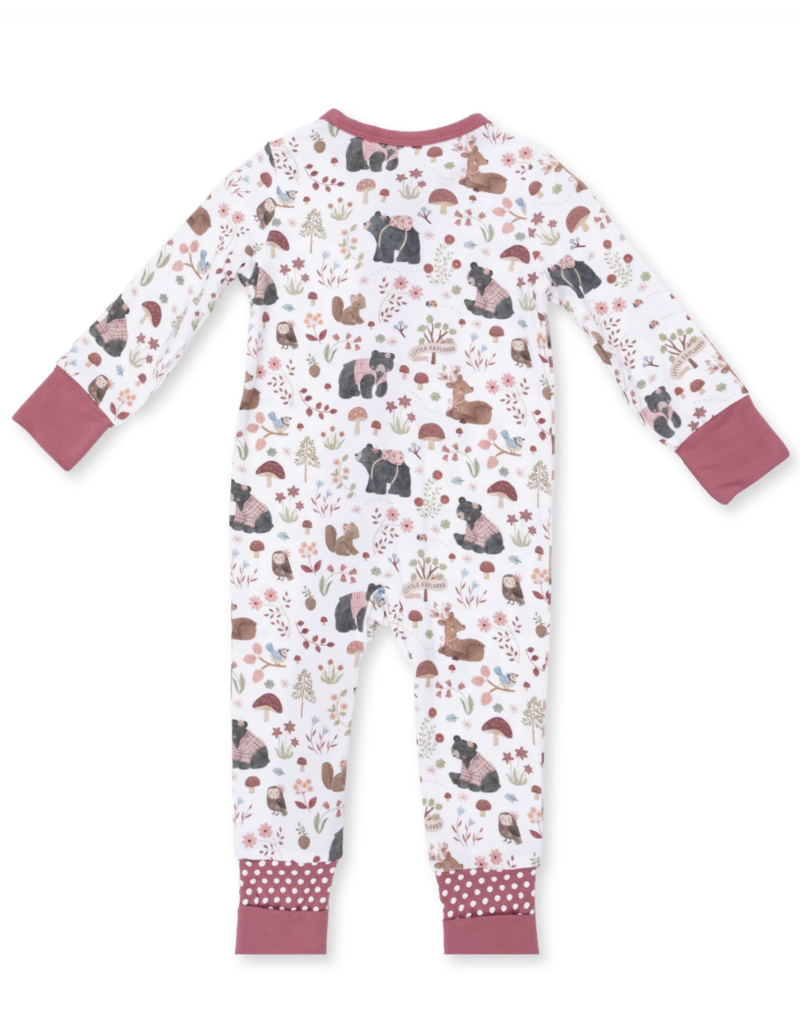 Angel Dear Southern Woodland Animals Pink Convertible Romper