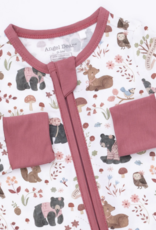 Angel Dear Southern Woodland Animals Pink Convertible Romper