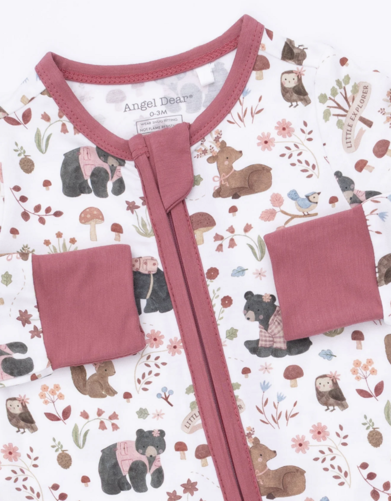 Angel Dear Southern Woodland Animals Pink Convertible Romper