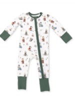 Angel Dear Winter Sports Dogs Green Convertible Romper