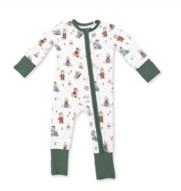 Angel Dear Winter Sports Dogs Green Convertible Romper