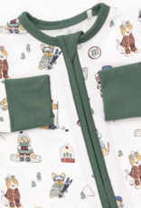 Angel Dear Winter Sports Dogs Green Convertible Romper