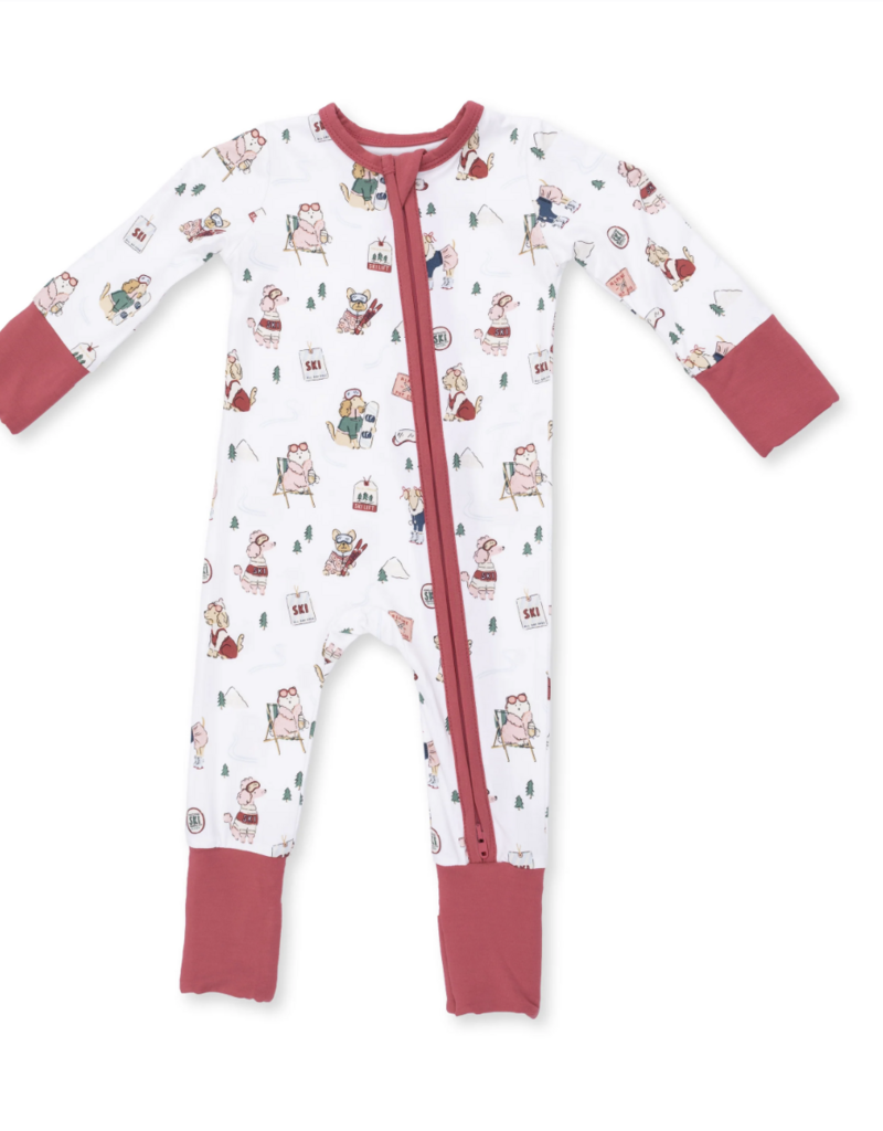 Angel Dear Winter Sports Dogs Pink Convertible Romper